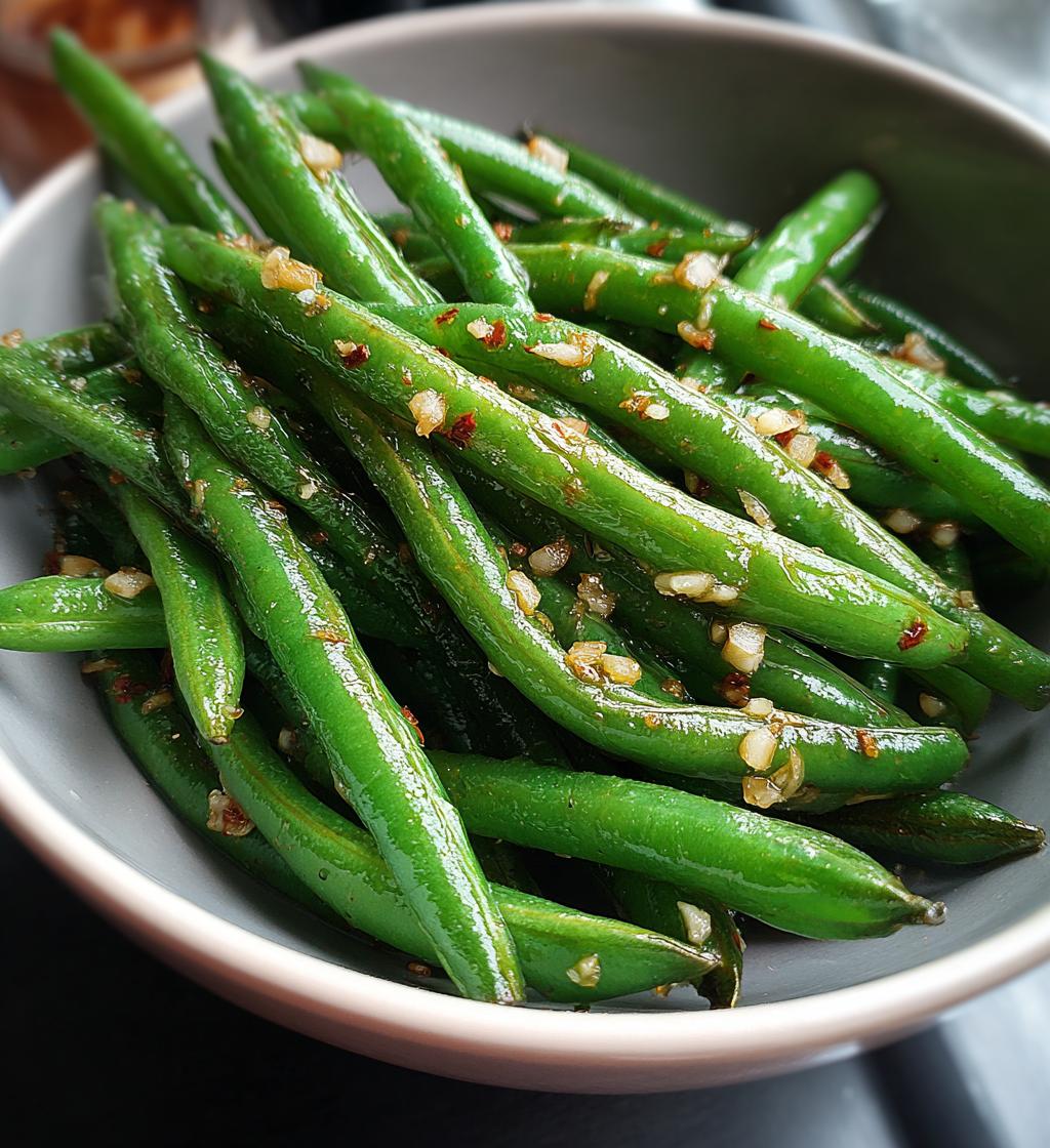 healthy air fryer garlic green beans recipe - detail 1