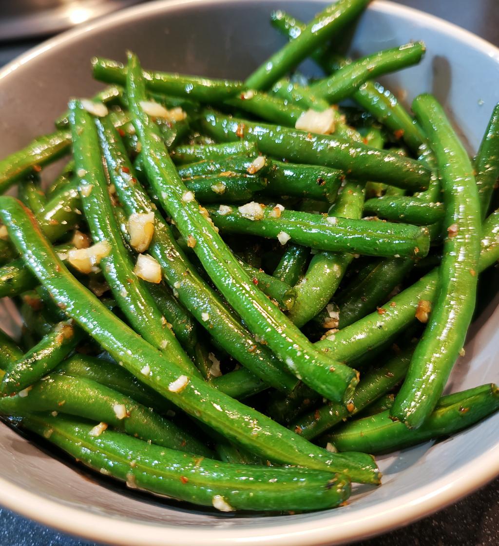 healthy air fryer garlic green beans recipe