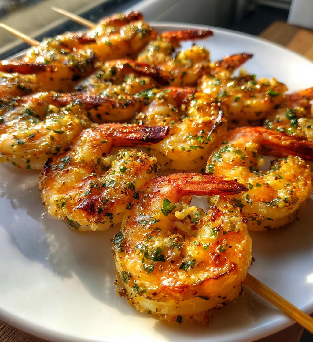 healthy air fryer grilled shrimp skewers recipe - detail 1