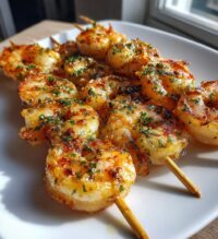 healthy air fryer grilled shrimp skewers recipe