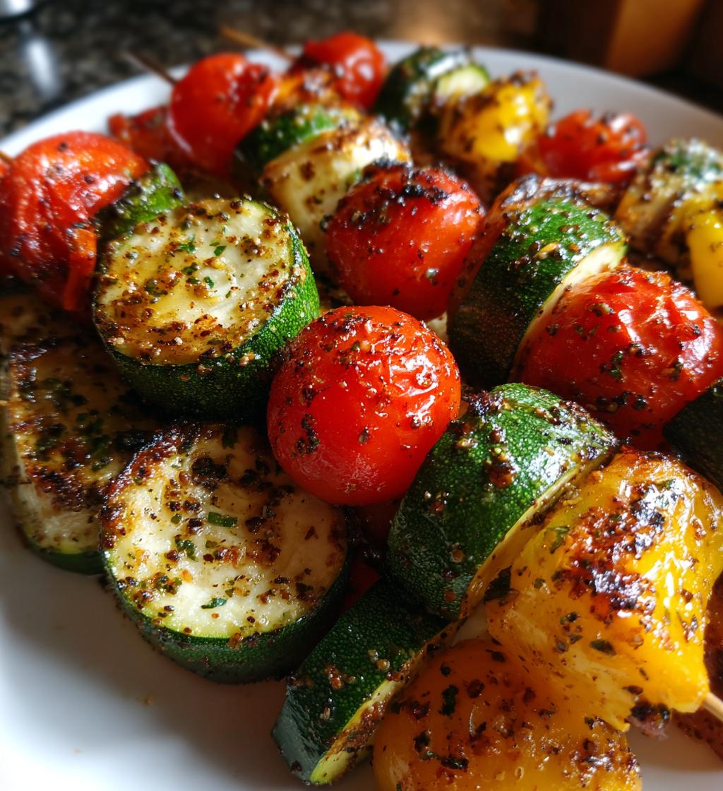 healthy air fryer mediterranean veggie skewers recipe - detail 1