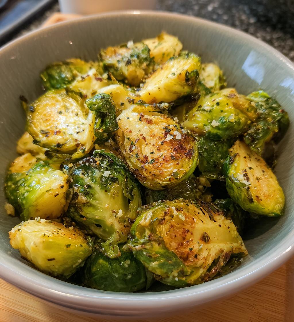 healthy air fryer roasted brussels sprouts recipe - detail 1