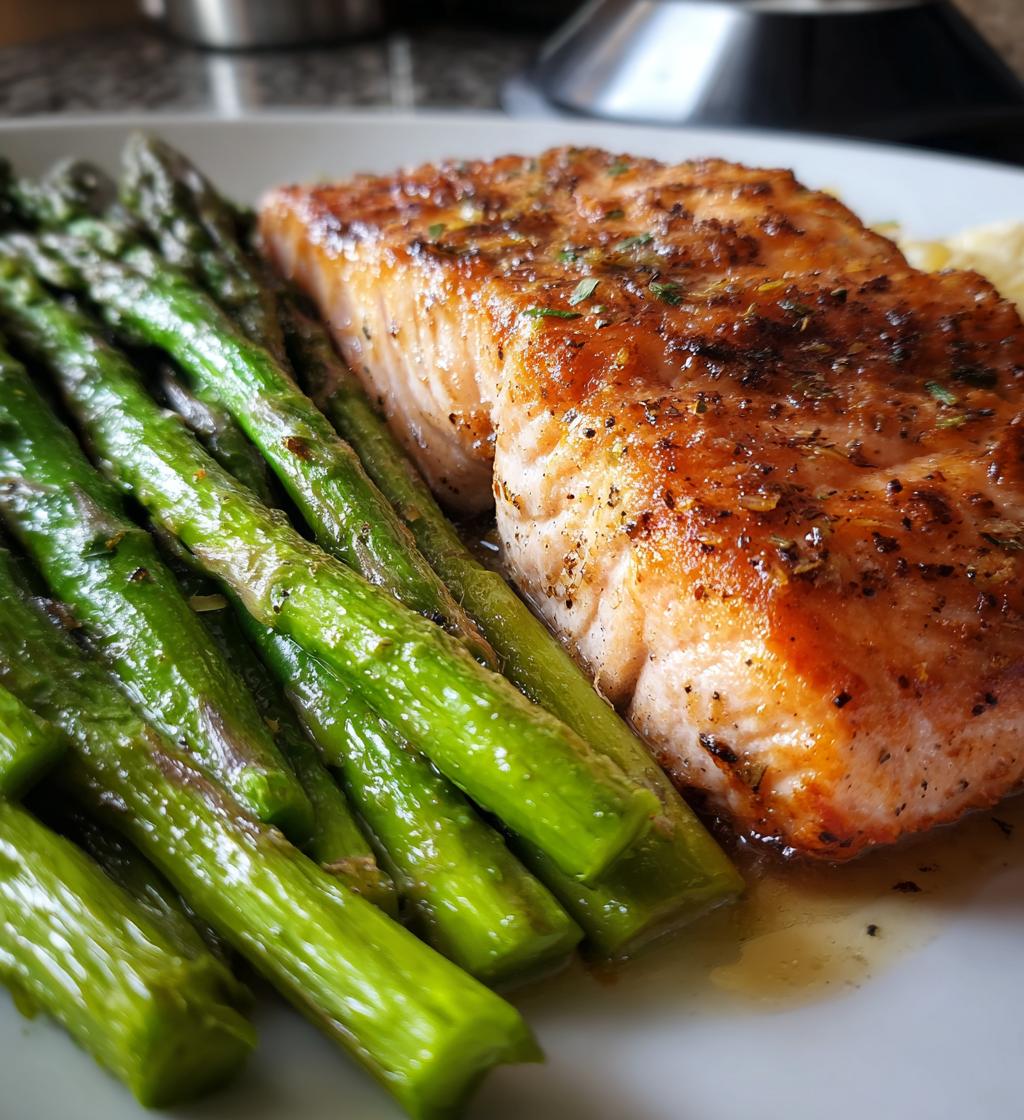 healthy air fryer salmon with asparagus recipe