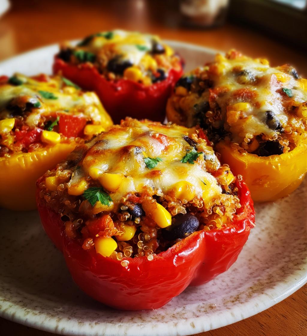 healthy air fryer stuffed bell peppers recipe - detail 1