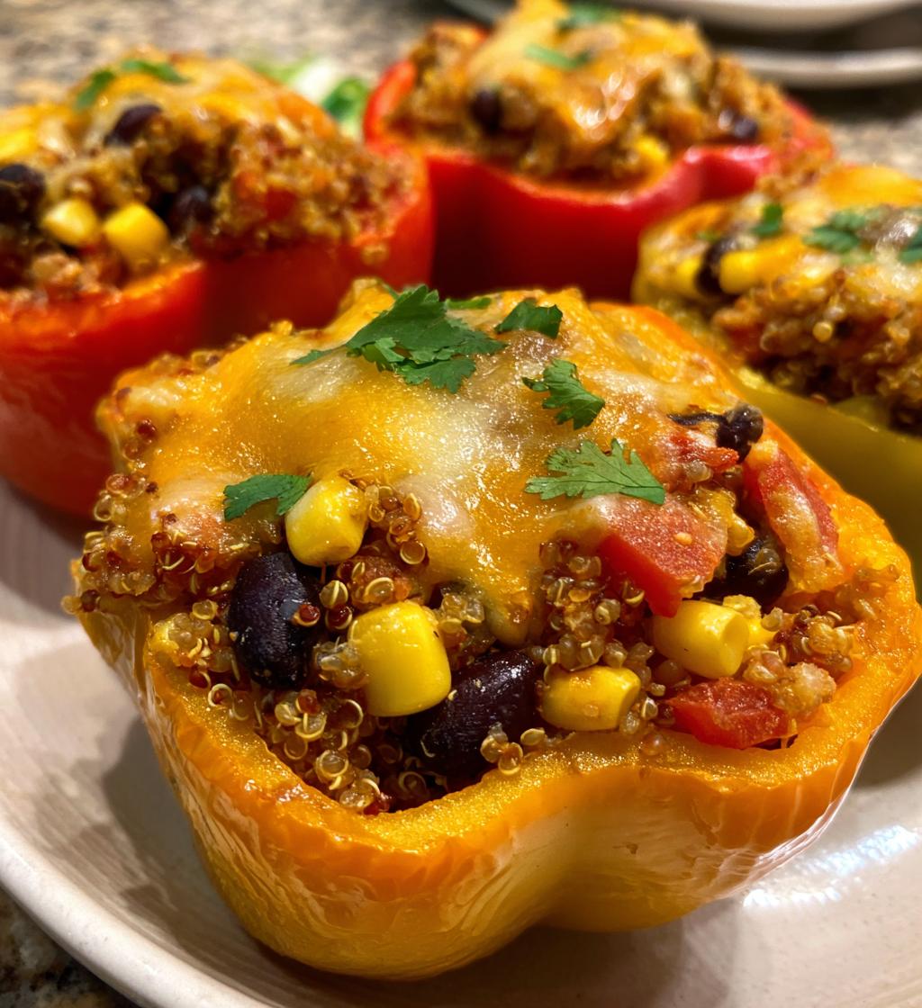 healthy air fryer stuffed bell peppers recipe