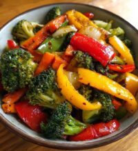 healthy air fryer veggie stir fry recipe